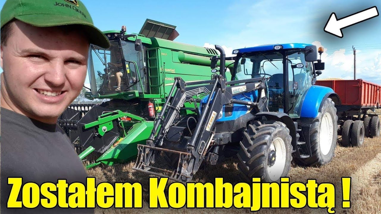 ZOSTAŁEM KOMBAJNISTĄ ! ☆Pan Irek Zadowolony ☆Żniwa 2019 ☆Kosimy Jęczmień Jary
