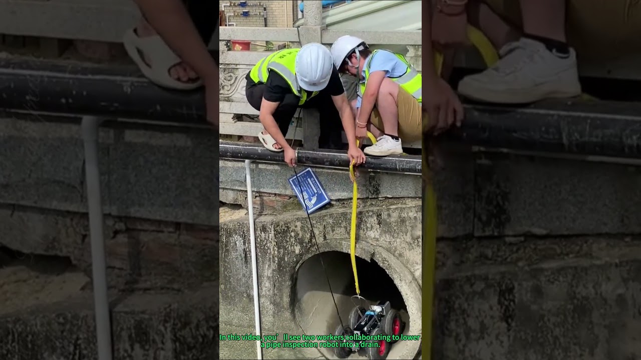 Pipe Inspection Robot: Lowering Into a Drain