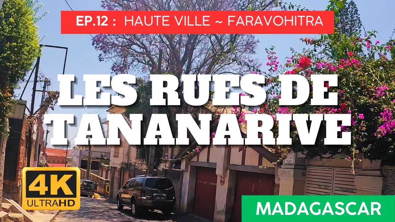Quartiers d'Antananarivo E12, Madagascar 🇲🇬 La Haute Ville - Autour de Faravohitra [4K] Tana à moto