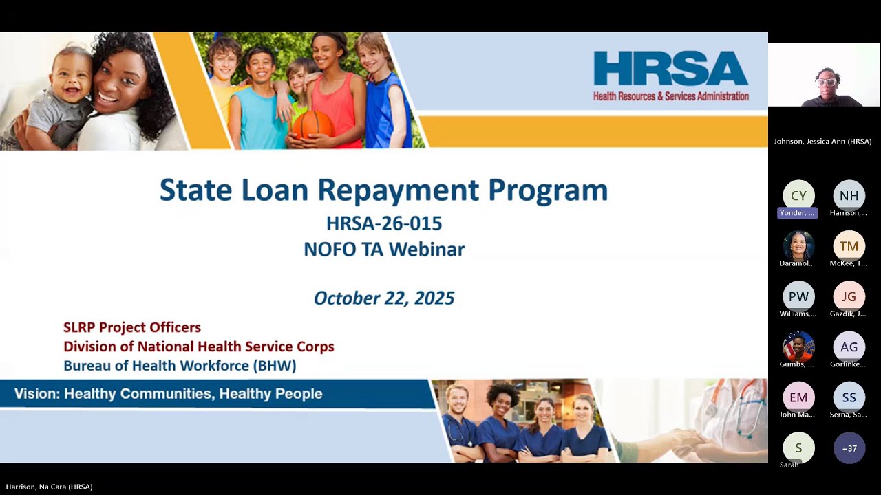 NHSC State Loan Repayment Program Technical Assistance Webinar Recording - October 22, 2025