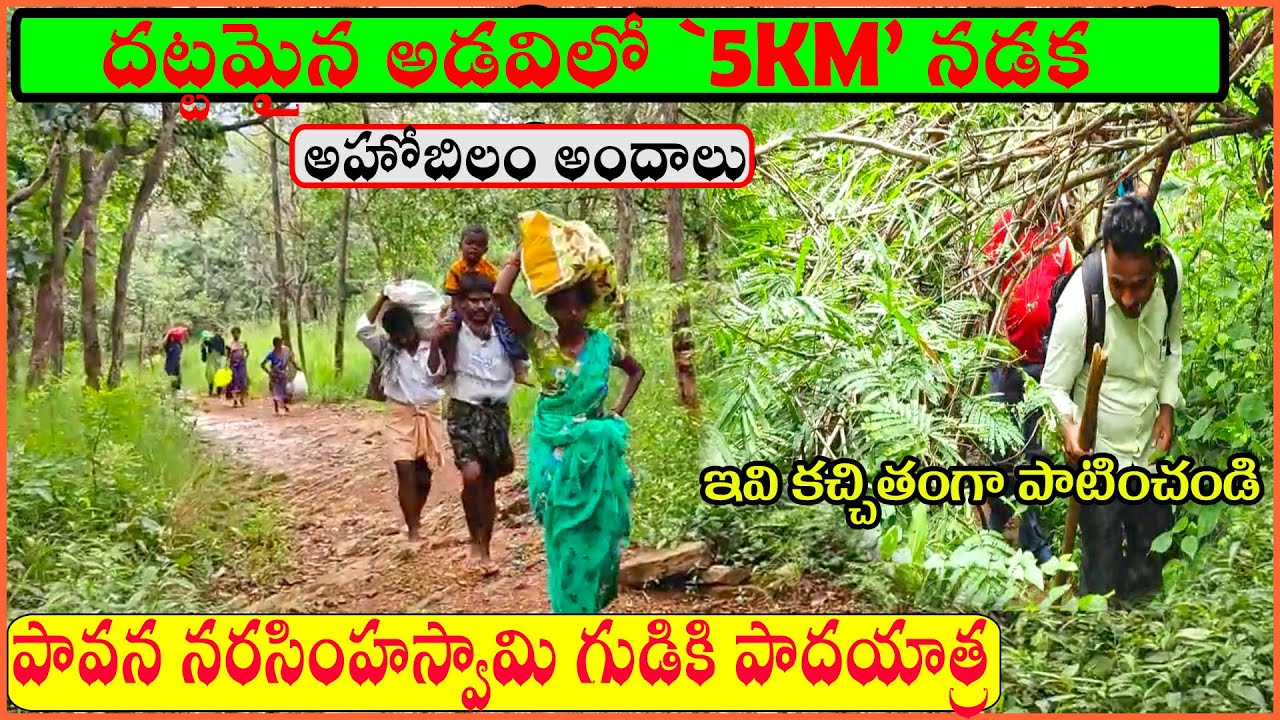 Pavana Narasimha Swamy trek in deep forest. Pamuleti Narasimhaswamy. Ahobilam Narasimha Swami Temple
