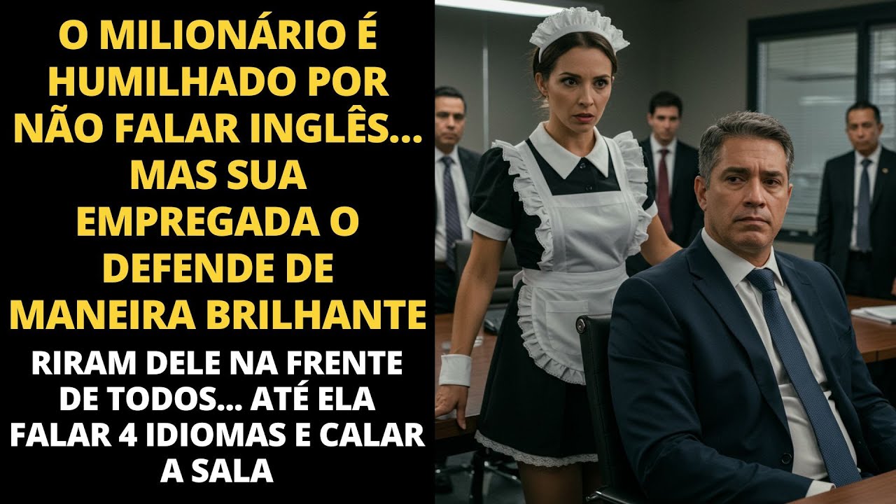 O MILIONÁRIO É HUMILHADO POR NÃO FALAR INGLÊS… MAS SUA EMPREGADA O DEFENDE DE MANEIRA BRILHANTE