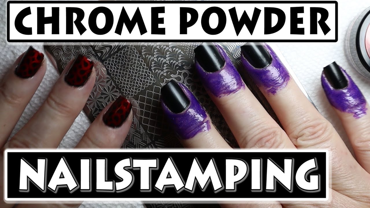 How to Nail Stamp using Chrome Metallic Powders