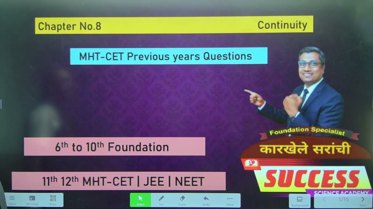 11th Math || Continuity MHT-CET Previous Year Questions 