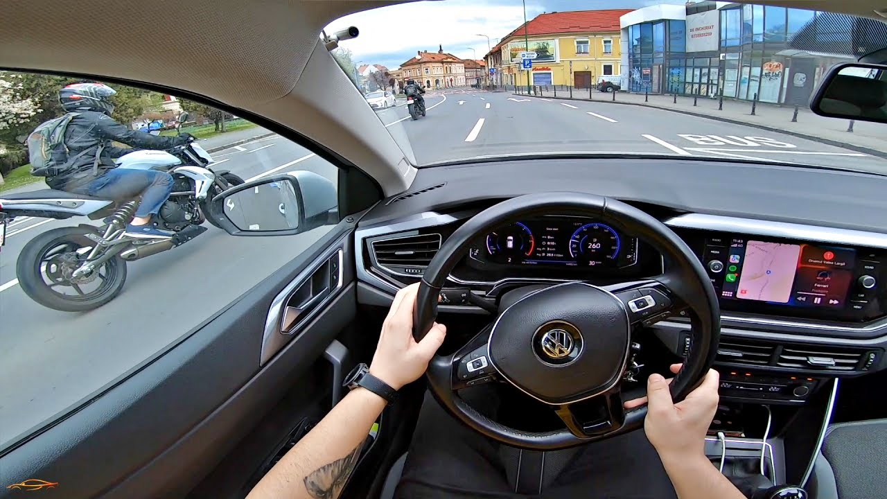 City Car Driving Cloudy Day Old City POV Experience Driving