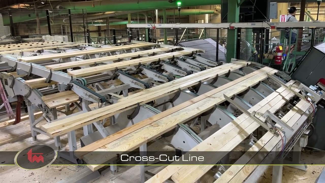 Optimizing cross-cut line including quality scanner and two cross-cut saws - Opti-Solution (1395)