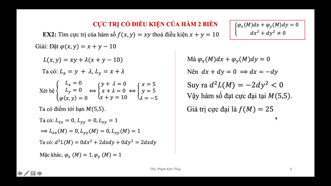 Cực trị có điều kiện