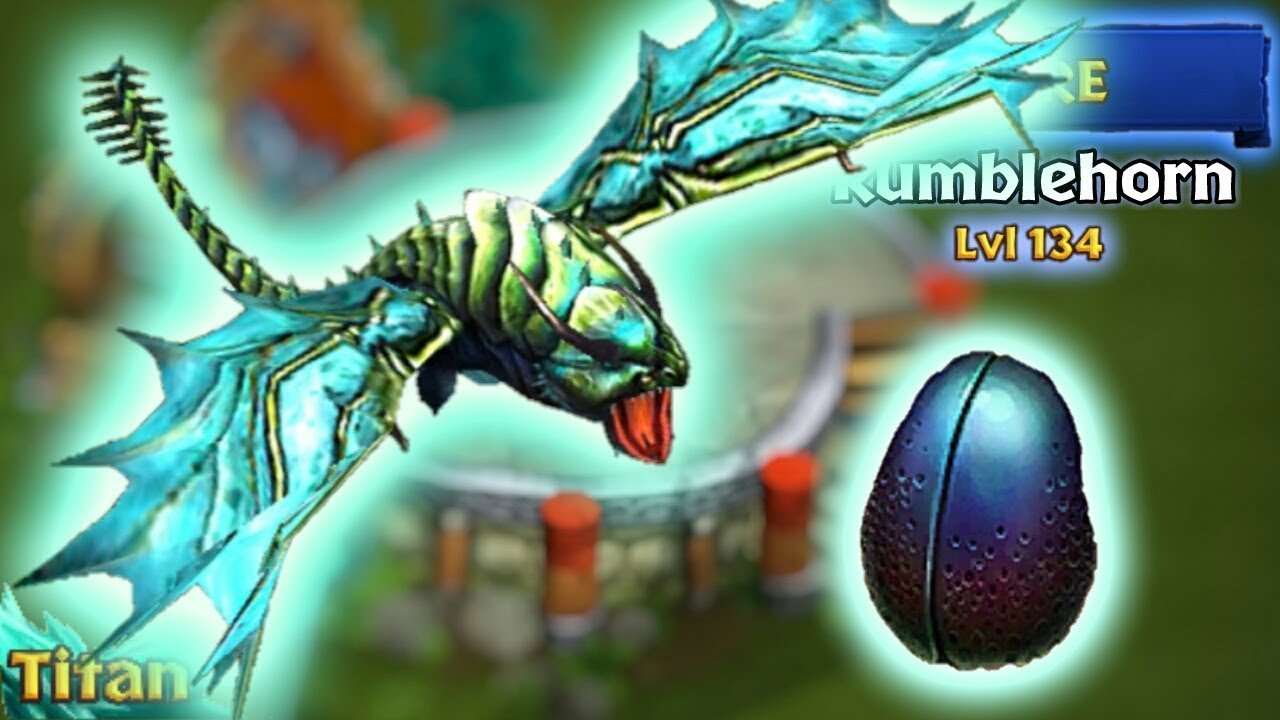 Rumblehorn Max Level 134 Titan Mode | Dragons: Rise of Berk