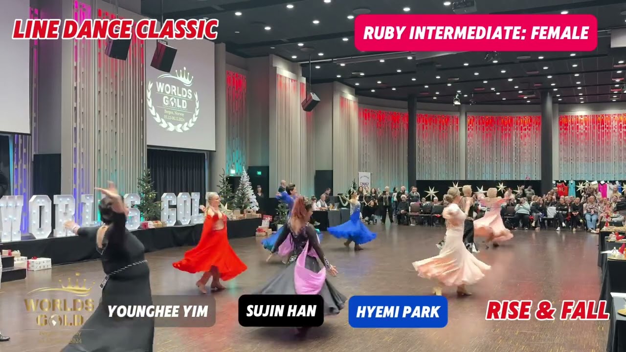 WORLDS GOLD 2024 | Line Dance Classic | Ruby Intermediate: Female | Rise & Fall #윤정혜 #gold_linedance