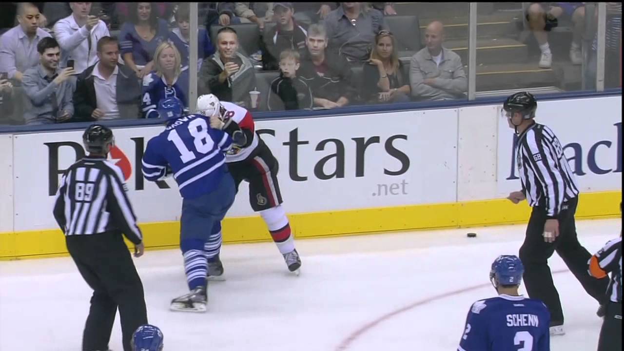 Mike Brown vs Zenon Konopka - Oct 8th 2011 (HD)