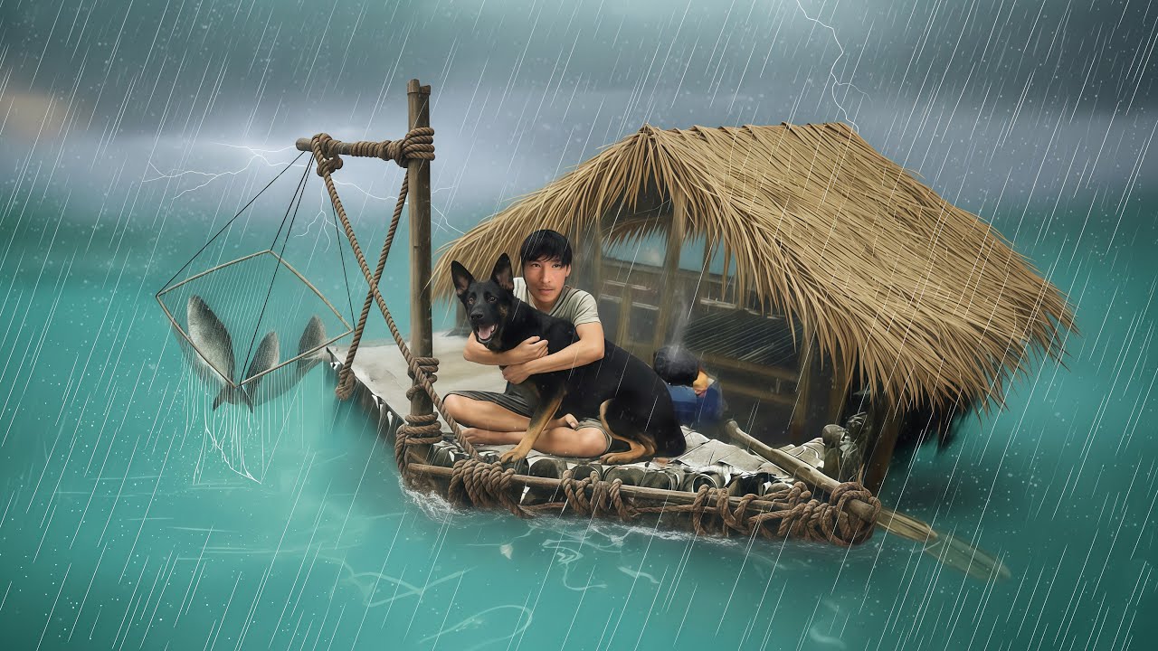 Tempest Survival on a Floating Raft with My Dog | No Water, No Food, Only Nature