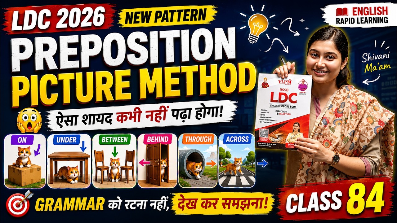 LDC English by Shivani Ma&rsquo;am | Preposition Picture Method