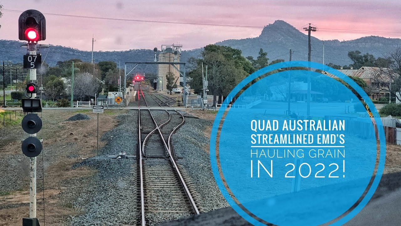 Quad Australian Streamlined EMDs' Hauling Grain in 2022!