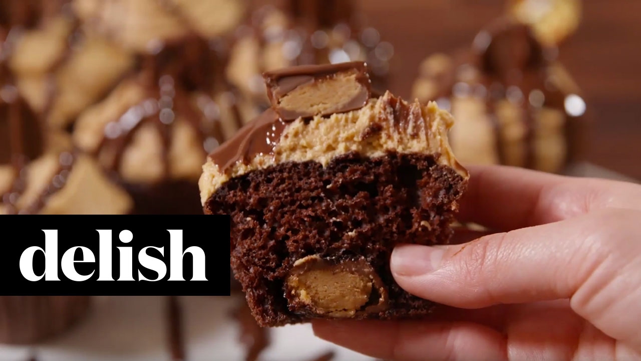 Reese's Stuffed Cupcakes | Delish