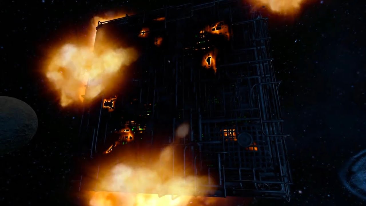 OG Enterprise Tanks Borg Cube W/O Phaser Chips (3rd Prototype) (Not Glitched) Star Trek: Bridge Crew