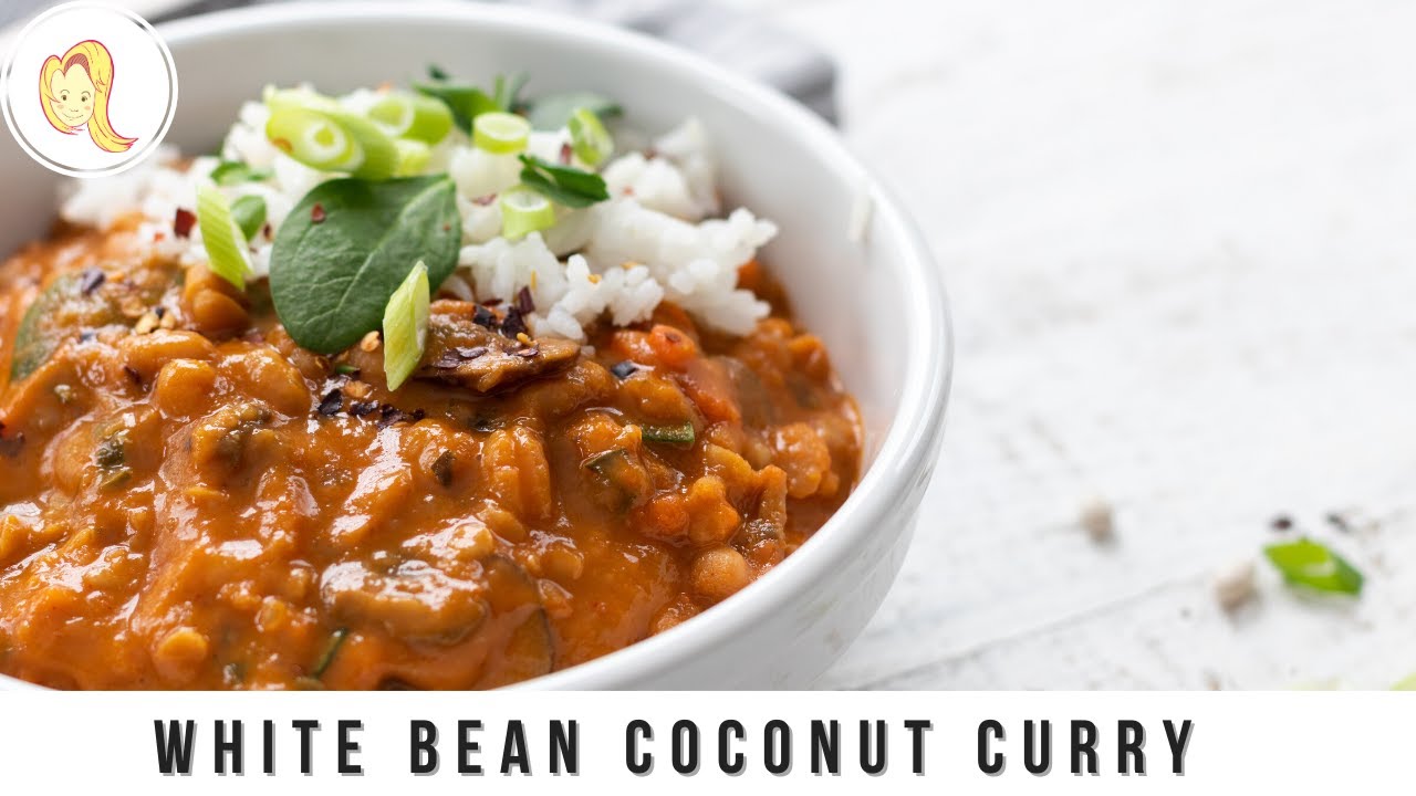 White Bean Coconut Curry Instant Pot Recipe | cozy, vegan, plant-based, meal ideas