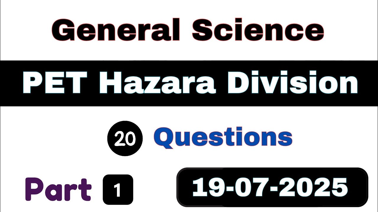 ETEA PET Test Hazara Division 19-07-2025 Part 1 | ETEA PET Test Hazara Division