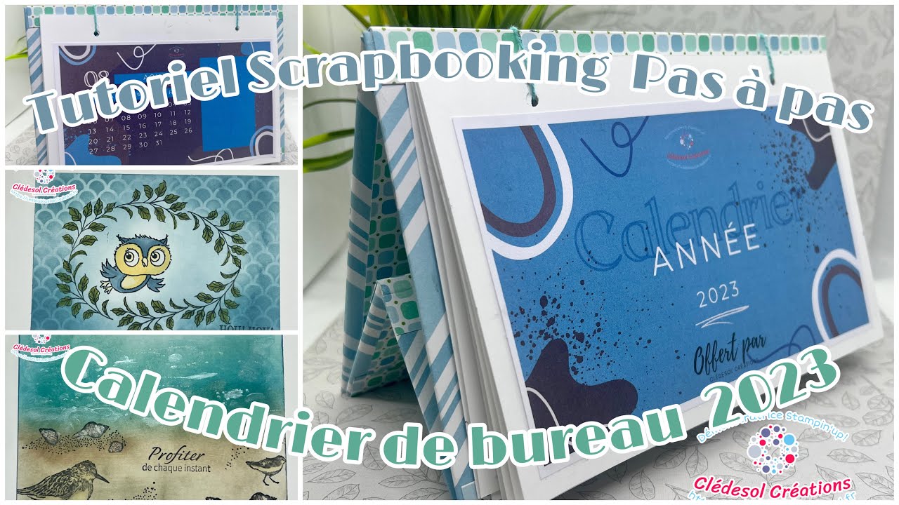 {tuto scrapbooking} Calendrier de bureau mensuel 2023