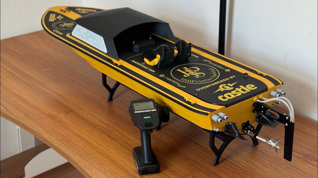 HillPrinties Tech - SpeedlingR 3D-printed Speed boat with Castle Creation Combo
