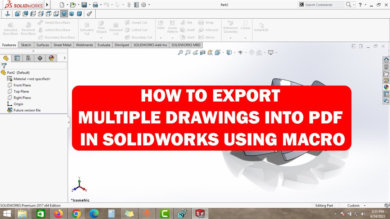 КАК ЭКСПОРТИРОВАТЬ НЕСКОЛЬКО ЧЕРТЕЖЕЙ В PDF В SOLIDWORKS С ПОМОЩЬЮ МАКРОСОВ | УЧЕБНЫЕ ПОСОБИЯ SOL...