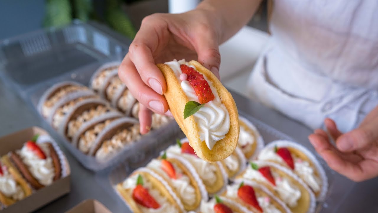 Tacos Dulce Coreano?ㅣRicos Postres Coreano de forma de Taco