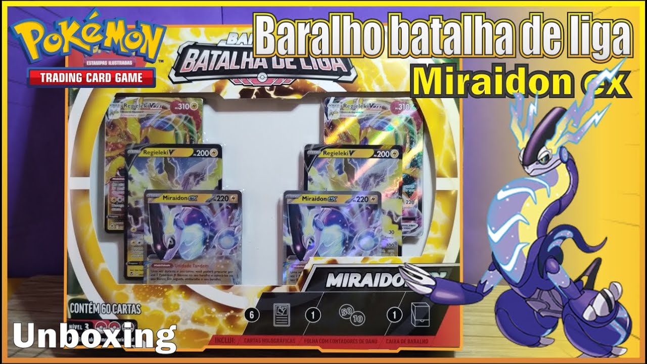 Unboxing: Baralho batalha de liga Miraidon ex - Pokemon tcg