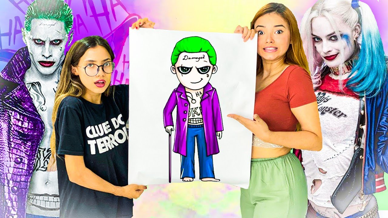 DESENHAMOS O CORINGA GIGANTE ÀS 3 HORAS DA MANHÃ -  ARLEQUINA!