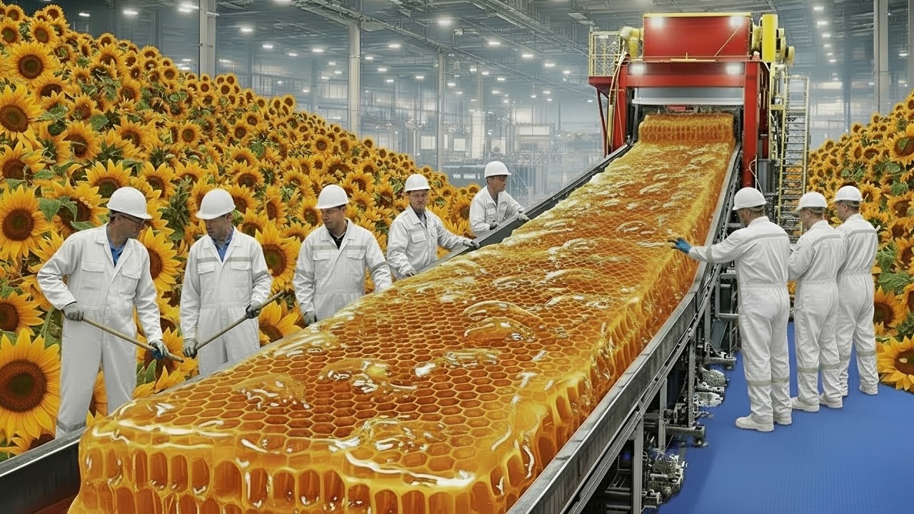 Inside a Modern Honey Factory: How Billions of Bees Produce Tons of Honey Every Day