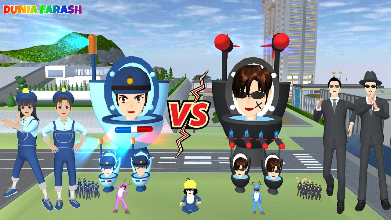 Yuta Dan Mio Bantu Skibidi Toilet Polisi VS Skibidi Toilet Yakuza || Sakura School