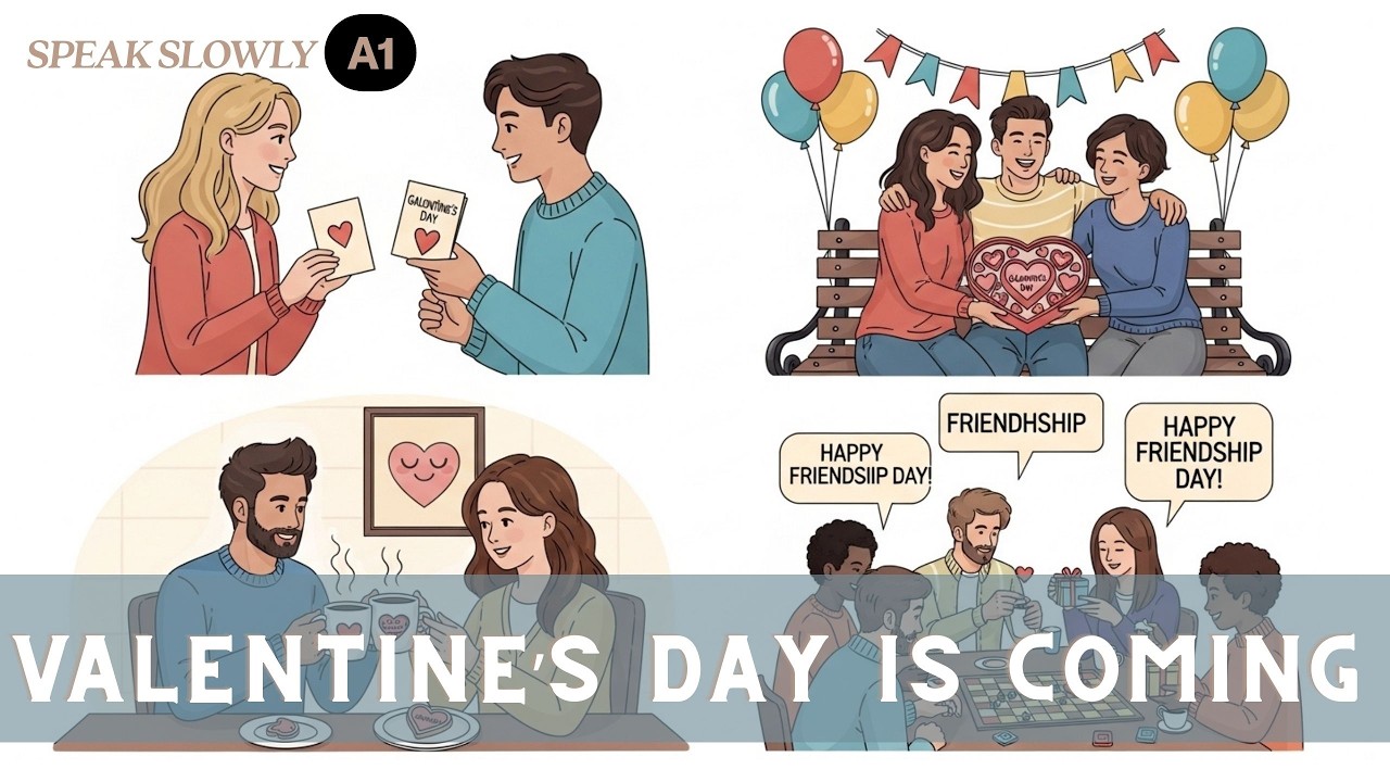 Valentine’s Day Is Coming… Panic? 😅💘 | Simple English (A1)