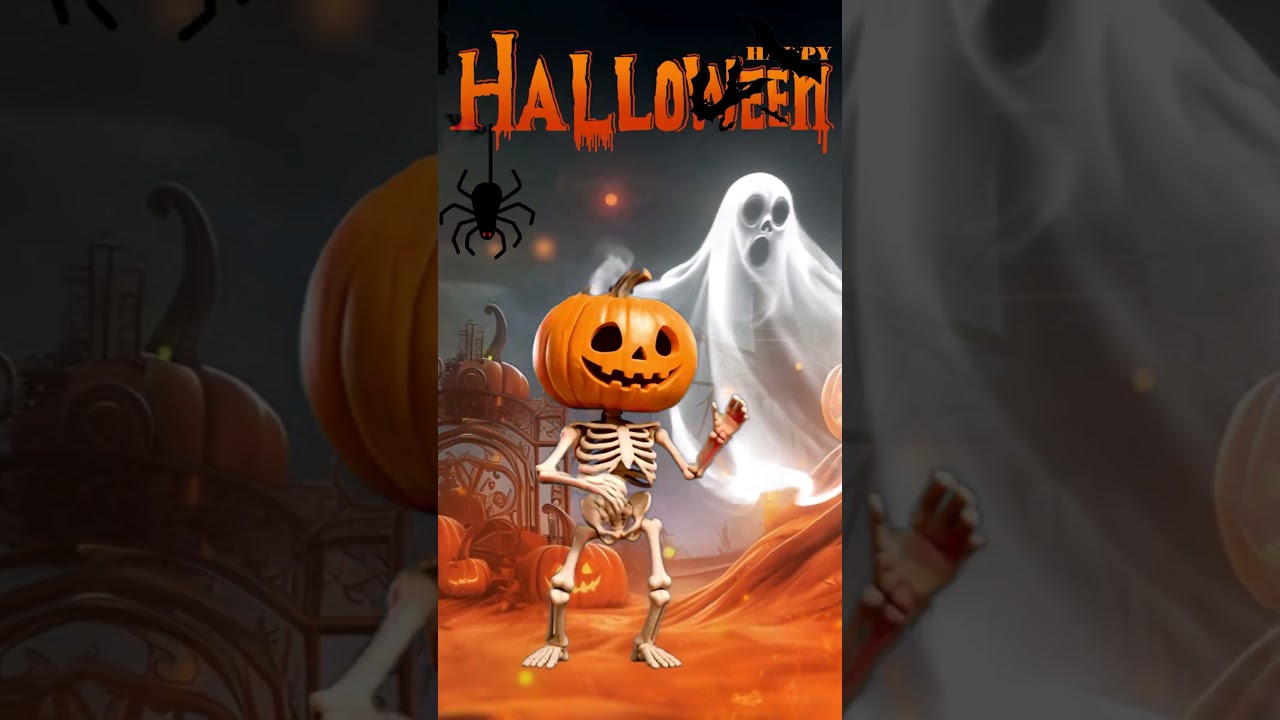 Skelly & Ghost's Spooky Dance Party! 💀👻 #shorts #halloweenfunny #halloween