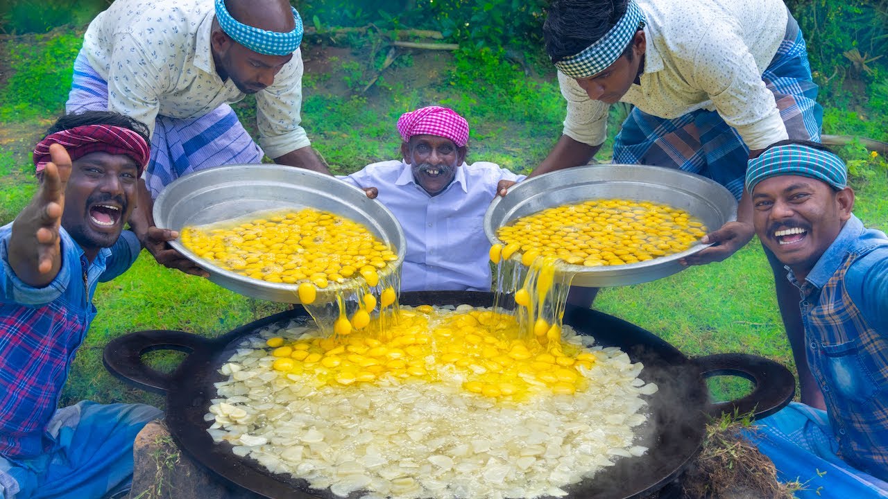 POTATO OMELETTE | BIG Spanish Omelette Recipe Cooking in Indian Village | Egg Recipes | Egg Omelette