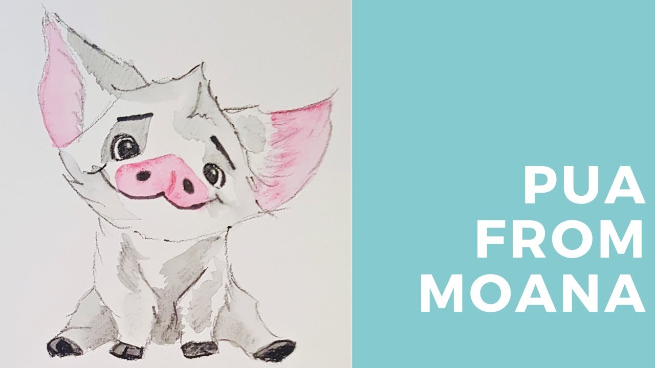 Draw with the Grandparents: How to draw and paint  Pua from Moana