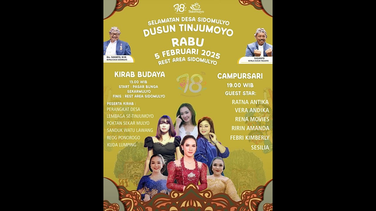 🔴Live Campursari Dusun Tinjumoyo | Vera Andika, Rena Movies dll | Selamatan Desa Sidomulyo Ke-78