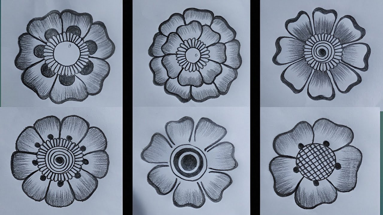 Easy pencil mehndi flower design | mehndi flower tutorial | mehndi flower for beginners| Mehandi