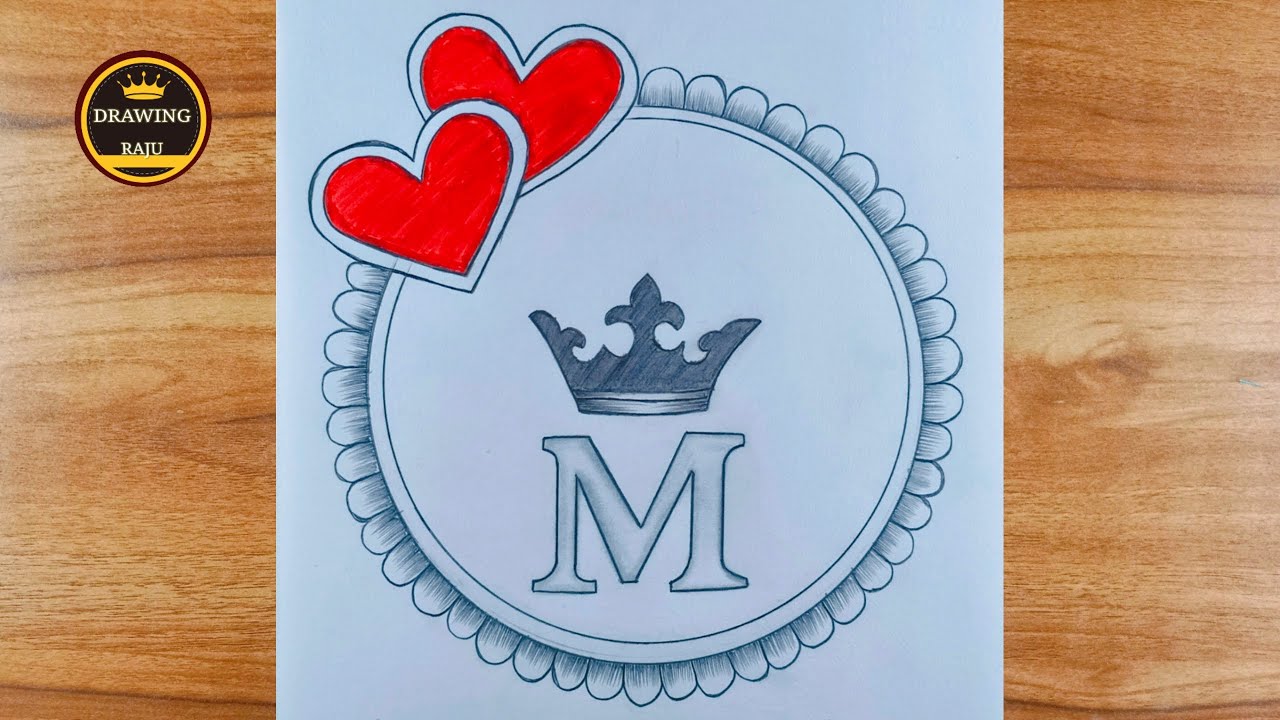 The Most Viral M letter circle⭕ drawing||simple M letter tattoo design with pencil sketch art video