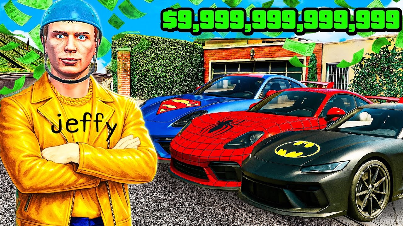 Jeffy Collects SUPERHERO Cars In GTA V
