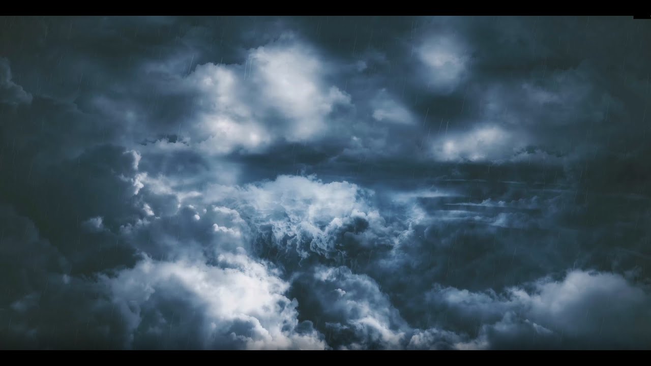 4K thunder clouds with lightning strikes 2 hours video ASMR