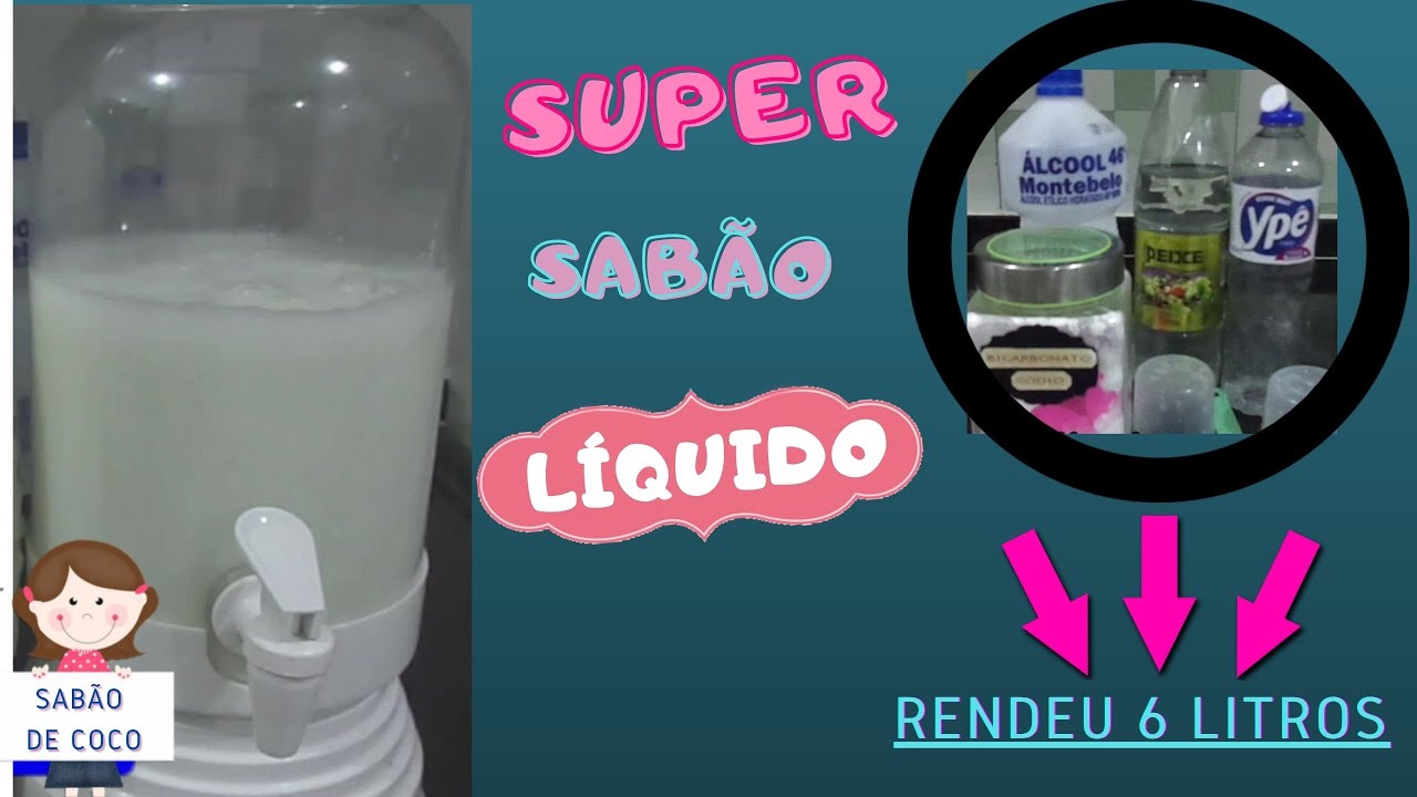 Fiquei CHOCADA com o RESULTADO do SABÃO LÍQUIDO de COCO com SOBRAS de SABONETE / ME RENDEU 6 LITROS