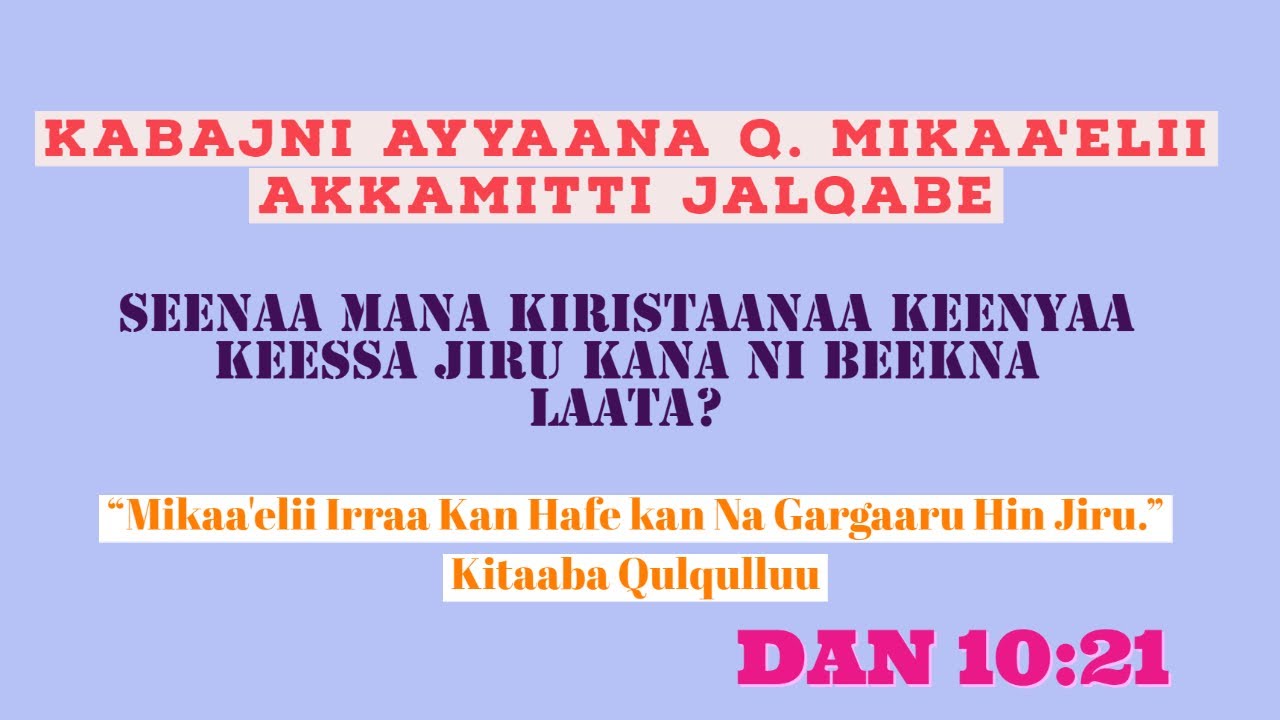 KABAJNI AYYAANA Q. MIKAA'ELII AKKAMITTI JALQABE