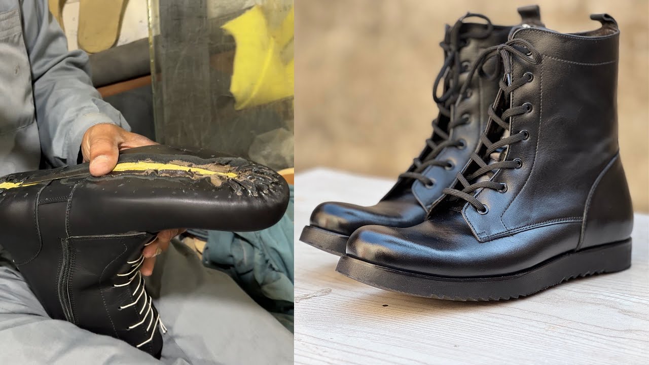 Handcrafting Leather Work Boots | Step-by-Step Shoemaking Tutorial