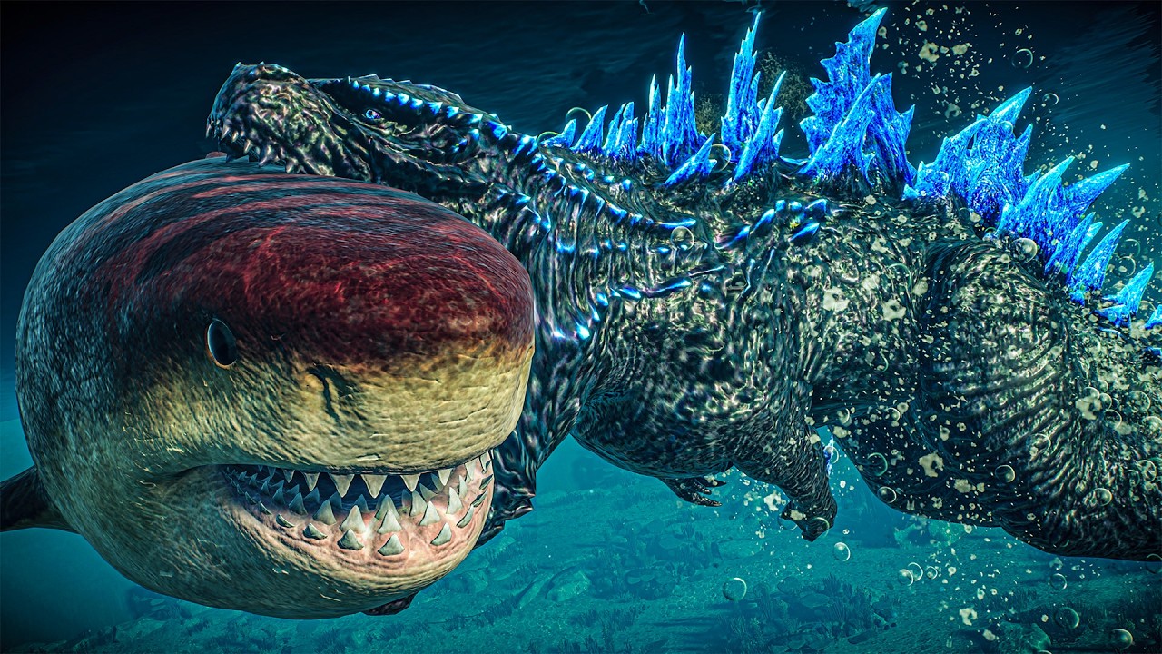 Godzilla vs Megalodon, Livyathan & All Marine Reptiles | Epic Battle in JWE2
