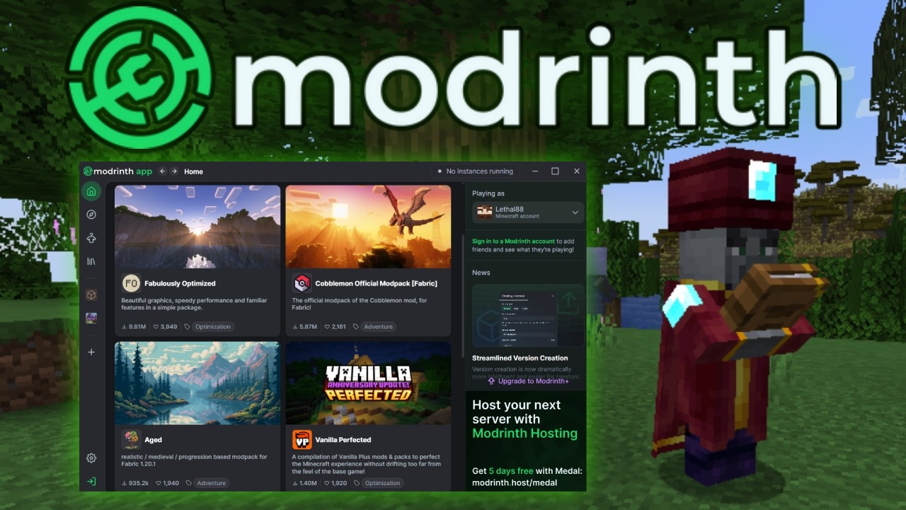 Wie man Modrinth für Minecraft installiert & nutzt (MODS, MODPACKS, SHADERS und mehr)