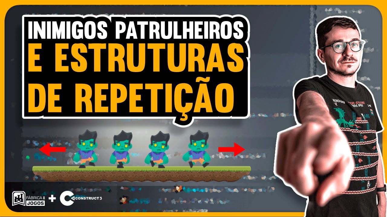Criando Jogo em Construct 3 e Aprendendo Lógica de Programação #07: Inimigos e Repetição