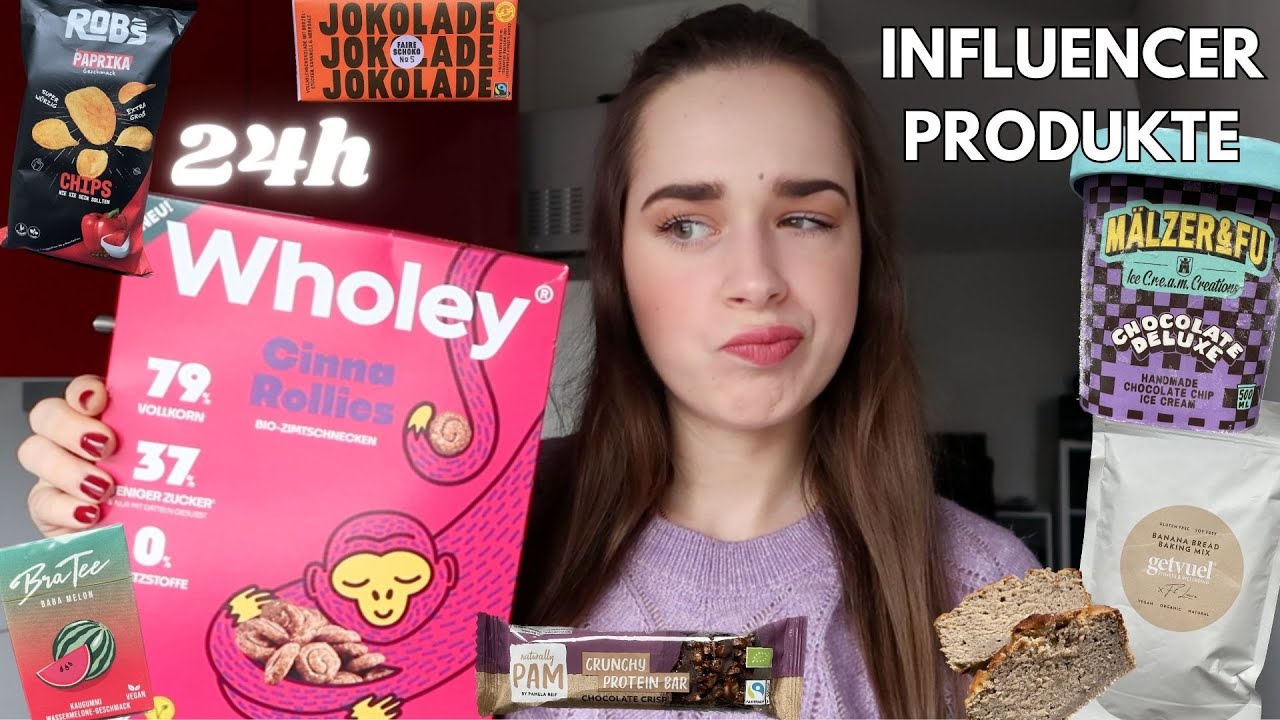 Ich esse 24h nur INFLUENCER Food🤩 | sind die Produkte den Hype Wert?🤔