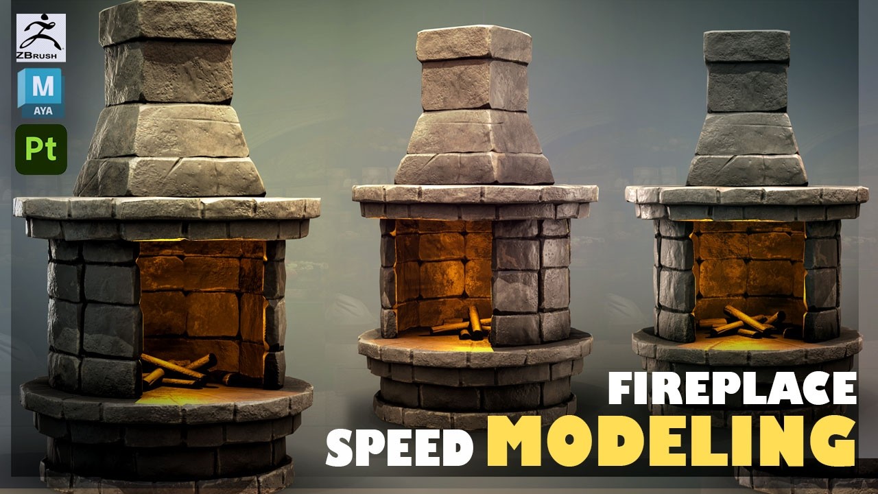Making a Stylized Fireplace in Maya 2025, Zbrush, and Substance Painter