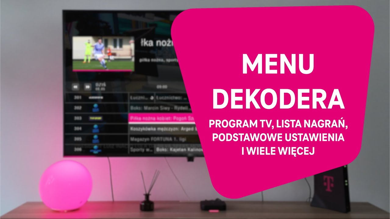 Magenta TV: Menu dekodera