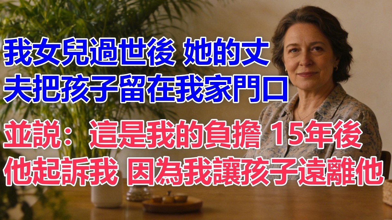 【真實故事】 我女兒過世後，她的丈夫把孩子留在我家門口，並説：“這是我的負擔。”15年後，他起訴我，因為我讓孩子遠離他。