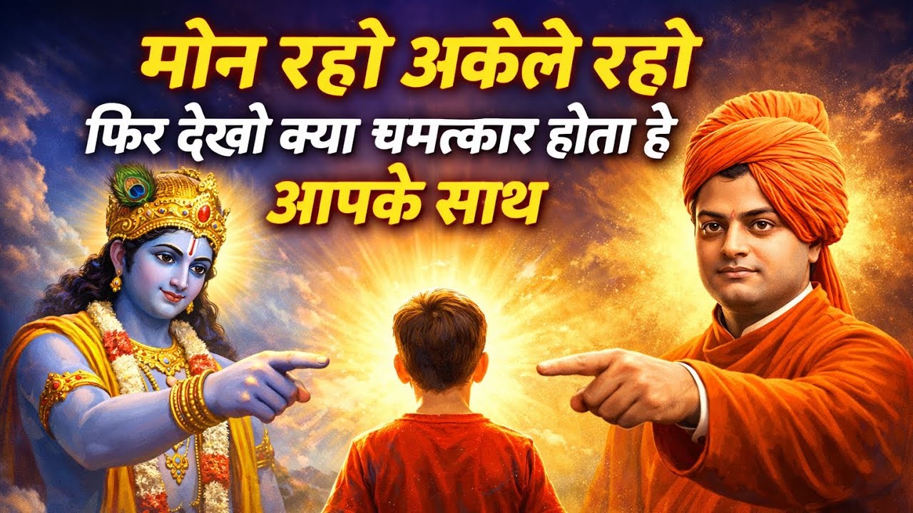 मौन रहो अकेले रहो 🔥 फिर देखो क्या चमत्कार होता है आपके साथ | Krishna & Vivekananda 