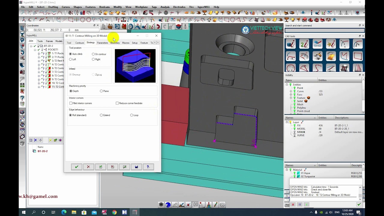 2D Training (Contour milling on 3D model)